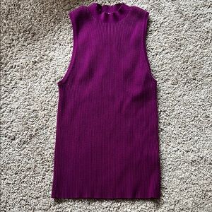 Michael Stars Sleeveless Purple Knit Top - Large